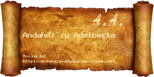 Andaházy Adalberta névjegykártya